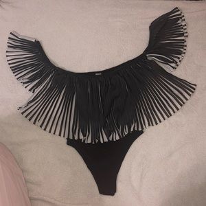 Charlotte Russe Off Shoulder unitard top